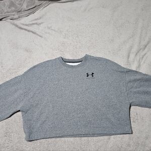 Under Armour Women's Gray Crop Sweatshirt Size Extra Large XL
